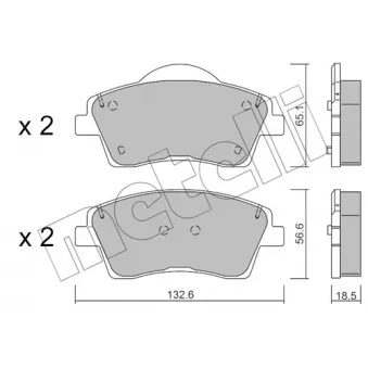 Jeu de 4 plaquettes de frein avant METELLI OEM 31471410