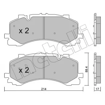 Jeu de 4 plaquettes de frein avant METELLI 22-1252-0 pour AUDI A6 S6 TDI Mild Hybrid quattro - 344cv