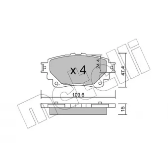 Jeu de 4 plaquettes de frein arrière METELLI OEM 0446612160