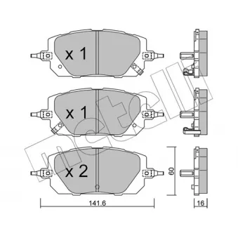 Jeu de 4 plaquettes de frein avant METELLI OEM VAY03328Z