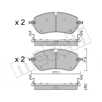 Jeu de 4 plaquettes de frein avant METELLI OEM lr160477