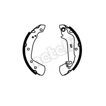 Jeu de mâchoires de frein METELLI 53-0714 pour FORD FIESTA 1.6 Ti - 134cv