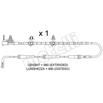 METELLI SU.402 - Contact d'avertissement, usure des plaquettes de frein