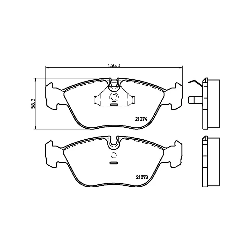 Jeu de 4 plaquettes de frein avant HELLA PAGID 8DB 355 007-721 - Visuel 1