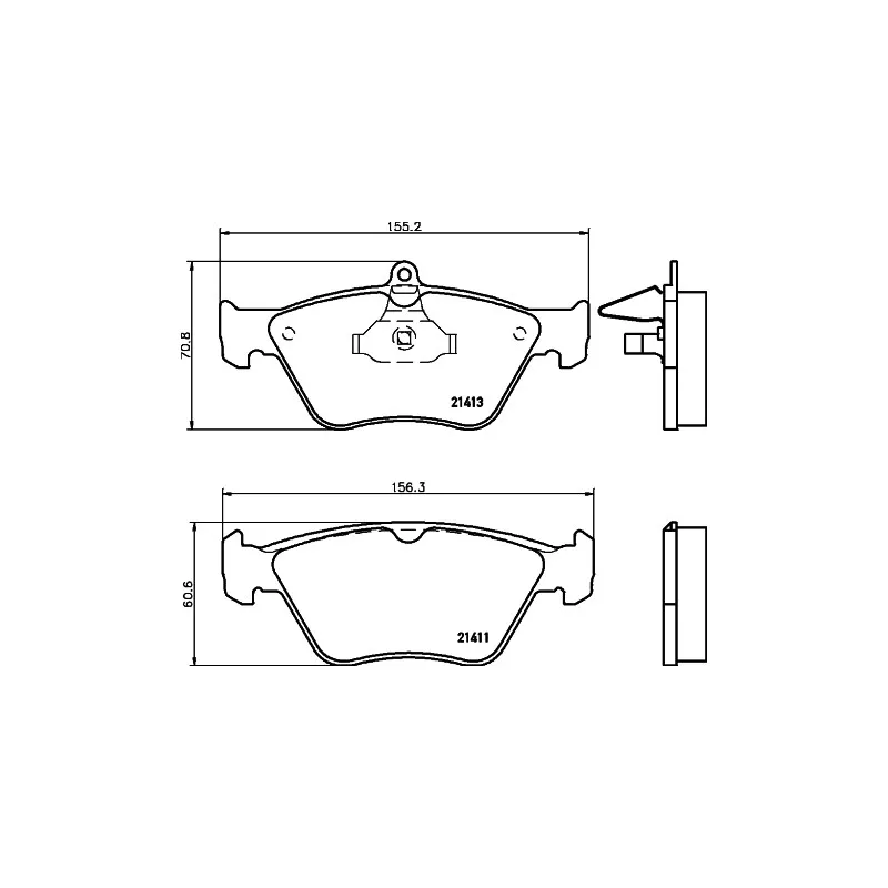 Jeu de 4 plaquettes de frein avant HELLA PAGID 8DB 355 007-731 - Visuel 1