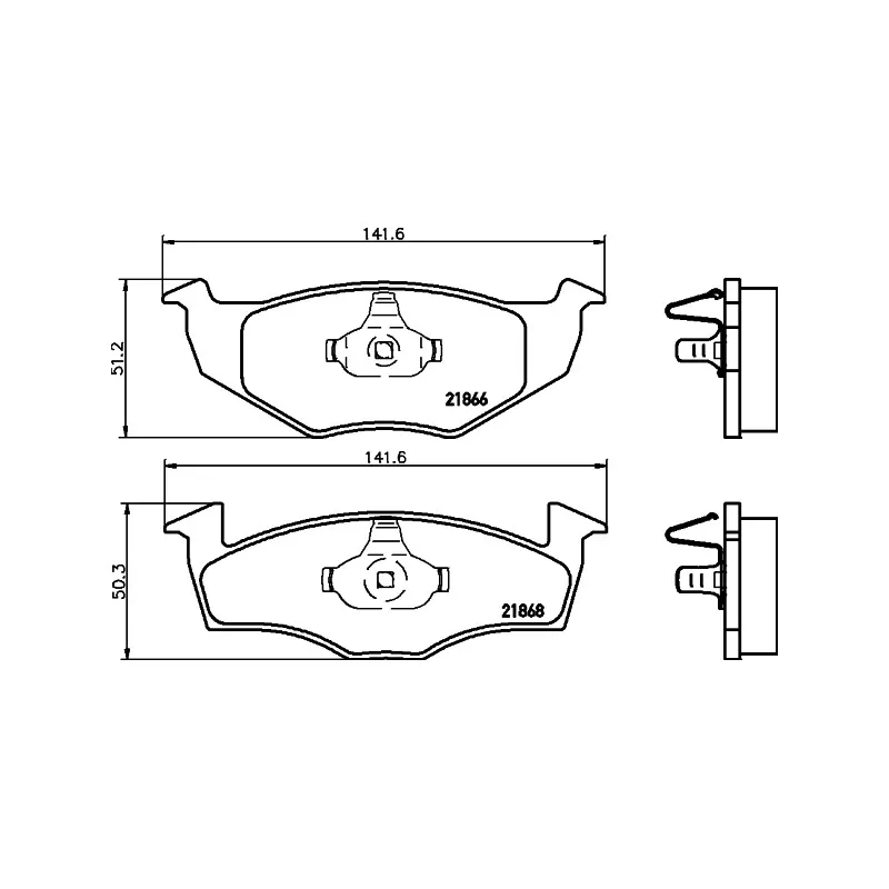 Jeu de 4 plaquettes de frein avant HELLA PAGID 8DB 355 008-351 - Visuel 1