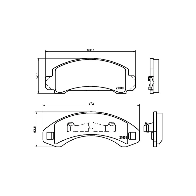 Jeu de 4 plaquettes de frein avant HELLA PAGID 8DB 355 008-501 - Visuel 1