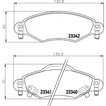 Jeu de 4 plaquettes de frein avant HELLA PAGID OEM 04465YZZEM