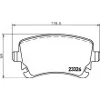 HELLA PAGID 8DB 355 010-971 - Jeu de 4 plaquettes de frein arrière