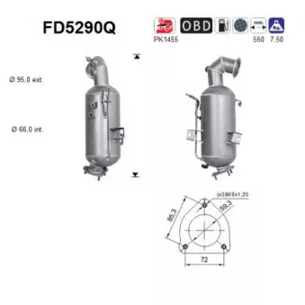 AS FD5290Q - Filtre à particules / à suie, échappement