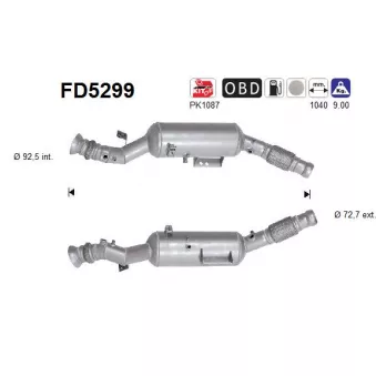 AS FD5299 - Filtre à particules / à suie, échappement