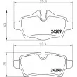 HELLA PAGID 8DB 355 013-661 - Jeu de 4 plaquettes de frein arrière