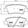 HELLA PAGID 8DB 355 014-571 - Jeu de 4 plaquettes de frein arrière