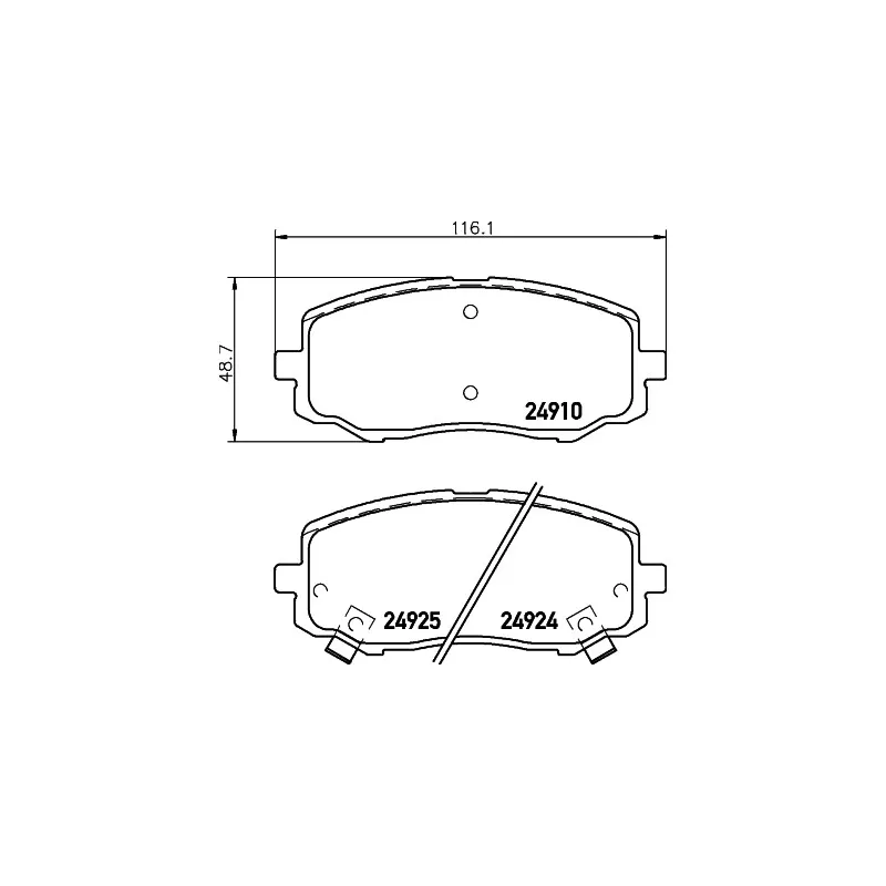 Jeu de 4 plaquettes de frein avant HELLA PAGID 8DB 355 014-901 - Visuel 1