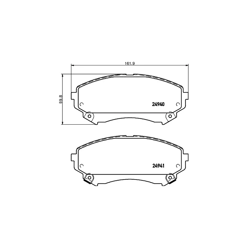 Jeu de 4 plaquettes de frein avant HELLA PAGID 8DB 355 015-141 - Visuel 1