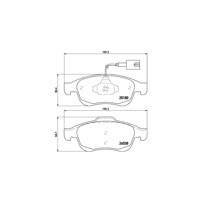 Jeu de 4 plaquettes de frein avant HELLA PAGID 8DB 355 015-521 - Visuel 1