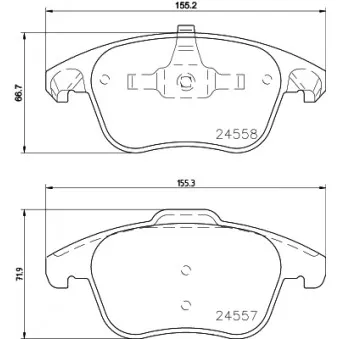 Jeu de 4 plaquettes de frein avant HELLA PAGID OEM 425477