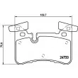 HELLA PAGID 8DB 355 015-721 - Jeu de 4 plaquettes de frein arrière