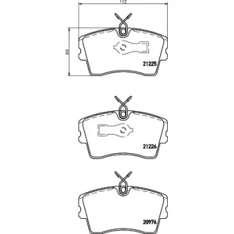 HELLA PAGID 8DB 355 017-851 - Jeu de 4 plaquettes de frein avant