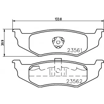 Jeu de 4 plaquettes de frein arrière HELLA PAGID OEM 05086567AA