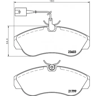 HELLA PAGID 8DB 355 018-791 - Jeu de 4 plaquettes de frein avant