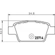 HELLA PAGID 8DB 355 018-851 - Jeu de 4 plaquettes de frein arrière