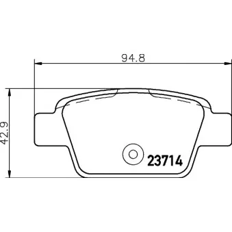 Jeu de 4 plaquettes de frein arrière HELLA PAGID OEM 71769094