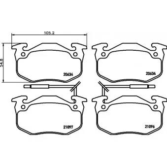 Jeu de 4 plaquettes de frein avant HELLA PAGID OEM 7701205277