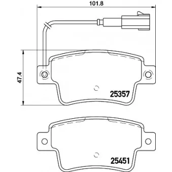 Jeu de 4 plaquettes de frein arrière HELLA PAGID 8DB 355 019-801