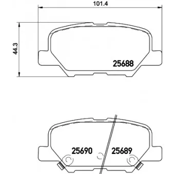 Jeu de 4 plaquettes de frein arrière HELLA PAGID OEM GHY92648Z