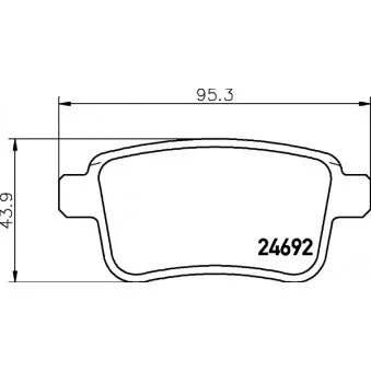 Jeu de 4 plaquettes de frein arrière HELLA PAGID 8DB 355 020-641