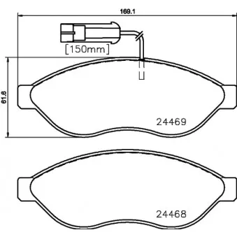 HELLA PAGID 8DB 355 020-661 - Jeu de 4 plaquettes de frein avant