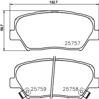 HELLA PAGID 8DB 355 020-871 - Jeu de 4 plaquettes de frein avant