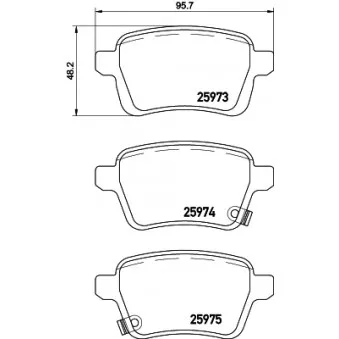 Jeu de 4 plaquettes de frein arrière HELLA PAGID OEM 77366595