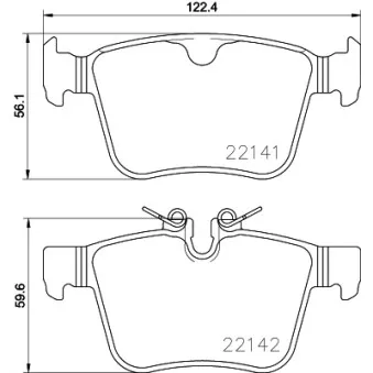 HELLA PAGID 8DB 355 023-361 - Jeu de 4 plaquettes de frein arrière