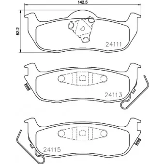 HELLA PAGID 8DB 355 024-681 - Jeu de 4 plaquettes de frein avant