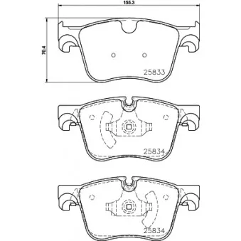 HELLA PAGID 8DB 355 024-751 - Jeu de 4 plaquettes de frein avant