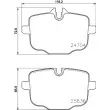 HELLA PAGID 8DB 355 024-921 - Jeu de 4 plaquettes de frein arrière