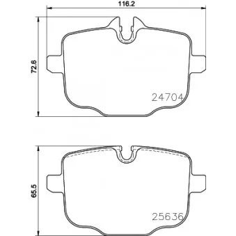 Jeu de 4 plaquettes de frein arrière HELLA PAGID OEM 34216870552