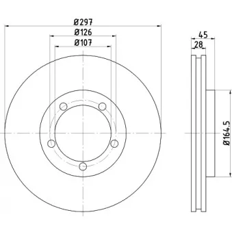 HELLA PAGID 8DD 355 101-571 - Jeu de 2 disques de frein avant