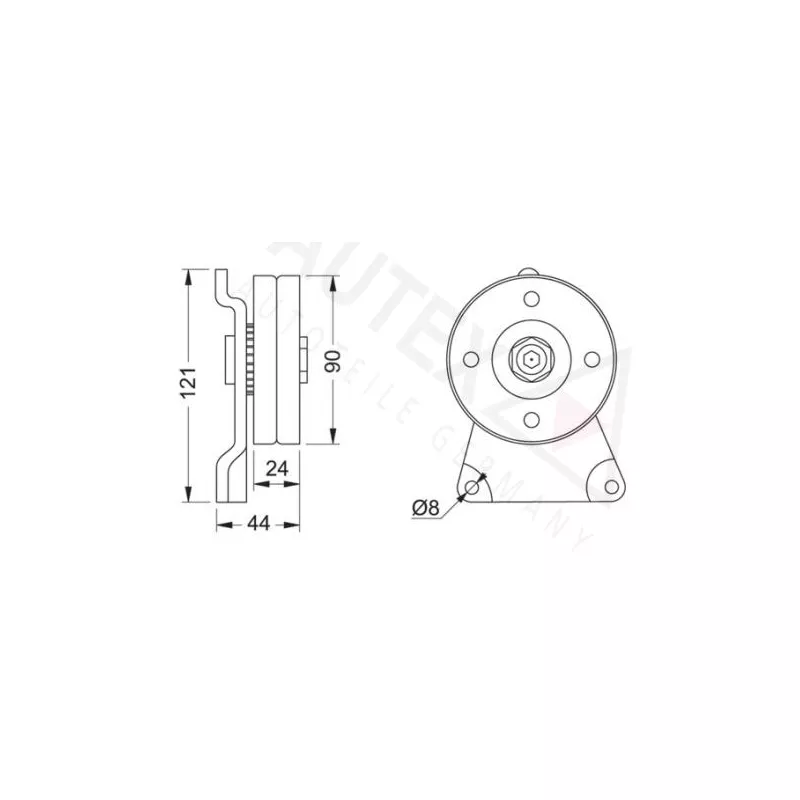Poulie-tendeur, courroie trapézoïdale à nervures AUTEX 641324 - Visuel 1