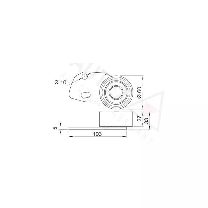 Poulie-tendeur, courroie de distribution AUTEX 641714 - Visuel 1