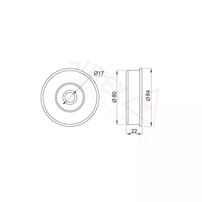 Poulie-tendeur, courroie trapézoïdale à nervures AUTEX 641967 - Visuel 1