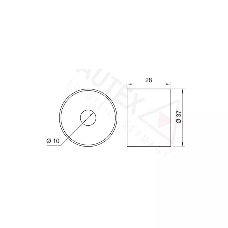 Poulie renvoi/transmission, courroie de distribution AUTEX 651134 - Visuel 1