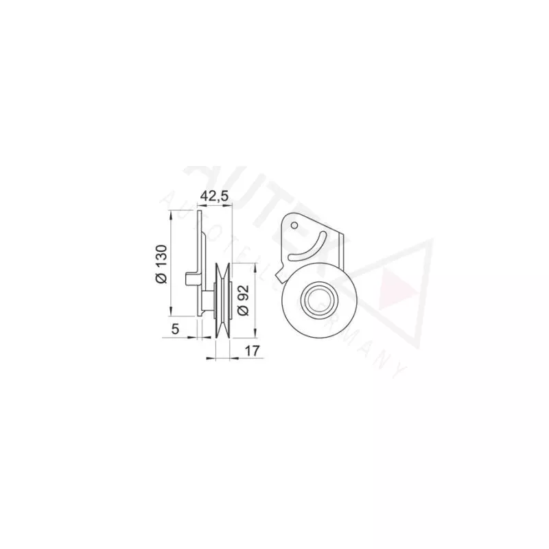 Poulie-tendeur, courroie trapézoïdale AUTEX 651796 - Visuel 1