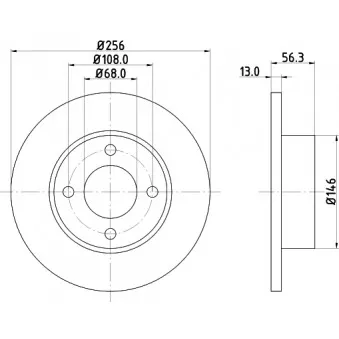 Jeu de 2 disques de frein avant HELLA PAGID OEM 895615301