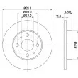 Jeu de 2 disques de frein arrière HELLA PAGID [8DD 355 103-151]