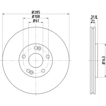 HELLA PAGID 8DD 355 103-881 - Jeu de 2 disques de frein avant