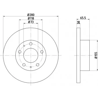 Jeu de 2 disques de frein avant HELLA PAGID OEM 1606308980