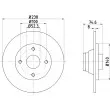 HELLA PAGID 8DD 355 105-271 - Jeu de 2 disques de frein arrière